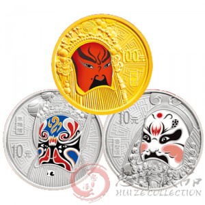 中国京剧脸谱彩色金银纪念币（第2组）