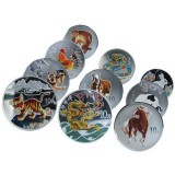 一轮十二生肖彩色银币大全套(98年—09年)