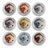 澳洲2012年龙年生肖彩色银币套装(1盎司×9)