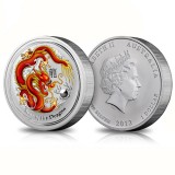 澳洲2012年龙年生肖彩色金银币1盎司银币