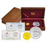 2012龙年圆形本色金银纪念币套装