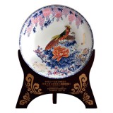 《前程似锦》青花斗彩大圆盘