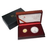 建国60周年金银纪念币套装(1/4盎司金币+1盎司银币)