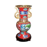 景泰蓝《松岭贺寿双龙瓶》