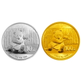 2014版熊猫金银币套装（1/4盎司金+1盎司银）