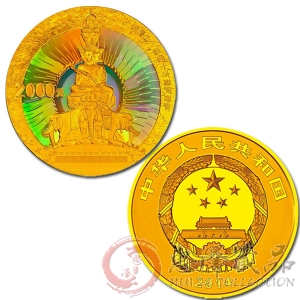 中国佛教圣地峨眉山（155.52克）5盎司圆形金质纪念币