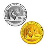 中国建设银行成立60周年熊猫加字1盎司银+1盎司金