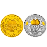 2015吉祥文化金银币 五福拱寿