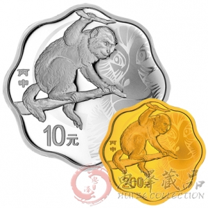 2016丙申猴年梅花形金银币