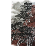 程振国《云上松杪》136x68cm