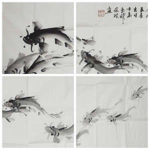 陈洪《得水如龙》136x68cm