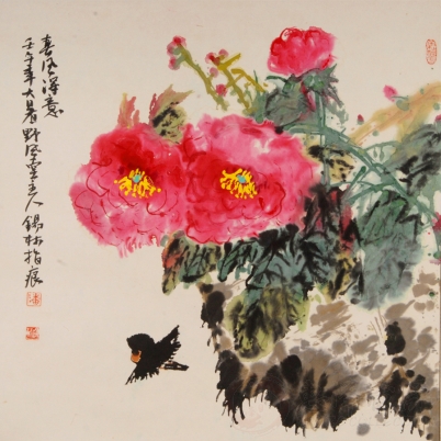 潘锡林《春风得意》68×68cm