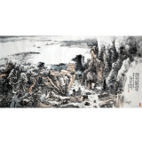 李弘夫《山水画》136×68cm
