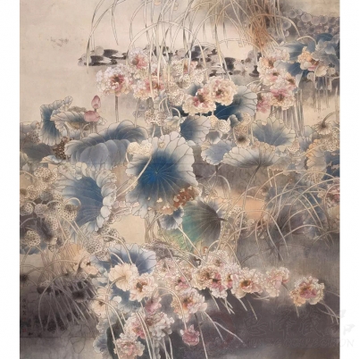 贾广健《寒河晴晚》  180×190cm