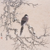 郭慧庆《花鸟二》45×45cm