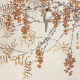 郭慧庆《花鸟三》45×45cm