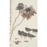 郭慧庆《花鸟六》四尺对开