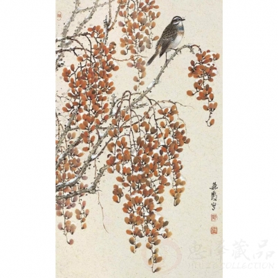 郭慧庆《花鸟五》四尺对开