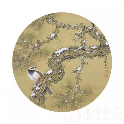 郭慧庆《花鸟七》斗方