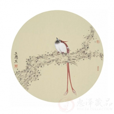 郭慧庆《花鸟九》斗方