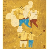 白鹏《月上柳梢头  人约黄昏后》三尺竖幅