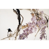 刘文生《紫藤》三尺对开