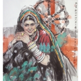 李毅《拉贾斯坦》斗方