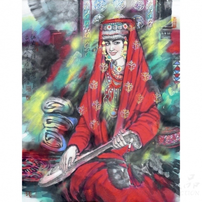 李毅《红衣女郎》四尺整张