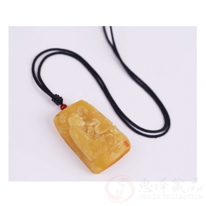 达摩祖师蜜蜡项链