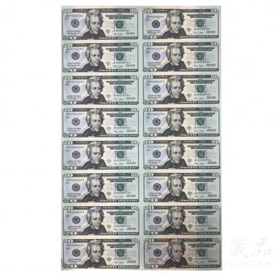 20美元16连体整版钞
