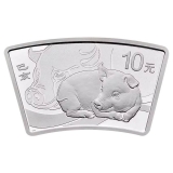 2019年己亥猪30克扇形精制银质纪念币