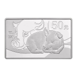 2019年己亥猪150克长方形精制银质纪念币