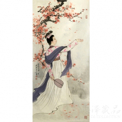 赵永夫《落花》四尺竖幅