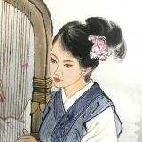 赵永夫《箜篌图》四尺竖幅