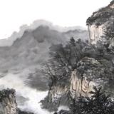 段铁《山光积翠图》四尺斗方