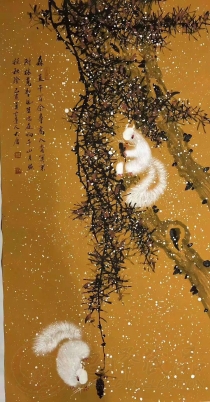 薛大庸《松鼠5》100*50cm
