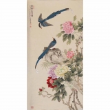 画家张坚盛《富贵长寿图》