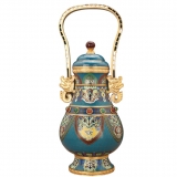 丁明鸿景泰蓝万古祥瑞提梁卣