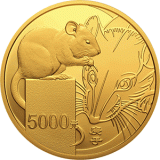2020年鼠年500克圆形本色金币