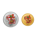 2020年鼠年生肖彩色金银币套装