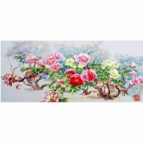 何建英苏绣国礼作品·春日里来百花开70*160cm