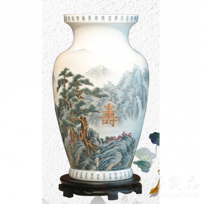 王锡良粉彩瓷·福寿尊瓷瓶