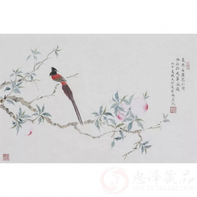 刘换天没骨花鸟--大寿图 138*68cm