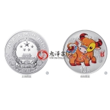 2021年牛年生肖金银币  30克圆形银质彩色纪念币