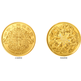 2022吉祥文化金银纪念币 吉祥幸福主题  3克圆形金质纪念币
